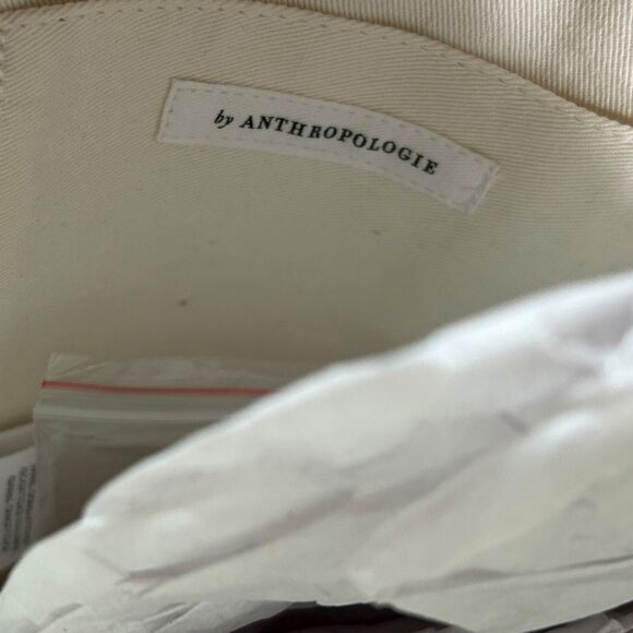 🐚 ANTHRO UNDER THE SEA SEASHELL BEADED CIRCLE POUCH CREAM HANDBAG PURSE NWT - Picture 5 of 6